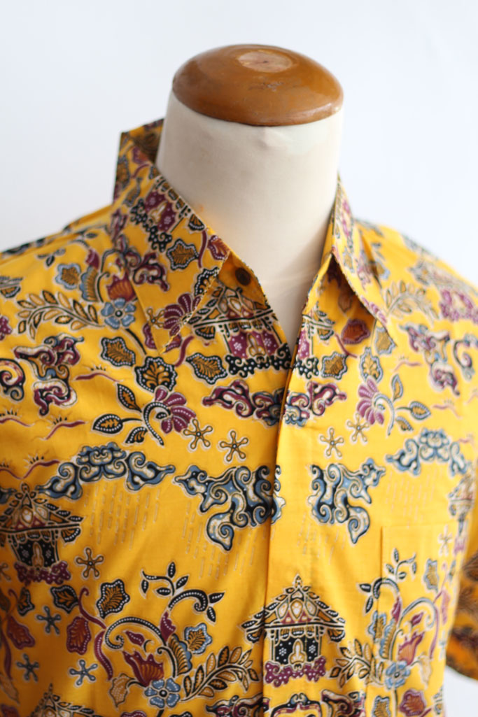 Kemeja Batik Kuning Motif Bogor Hujan Gerimis | KoleksiKatik.com